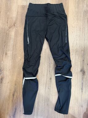 CRAFT Black Tights with White Accents. Small